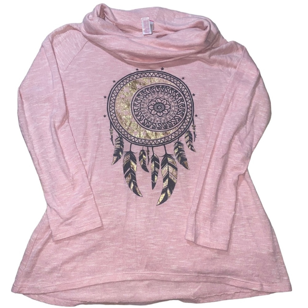 ‼️Pink Dream Catcher Cowl Neck Sweater
